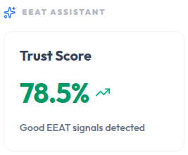 E-E-A-T trust score of 78.5 percent