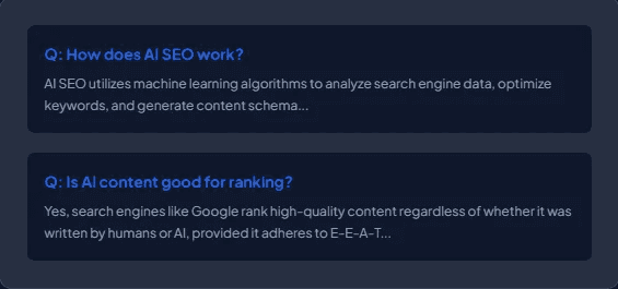 Instant "People Also Ask" Sections