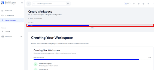 Step 04 – Wait While Your Workspace Is Being Prepared