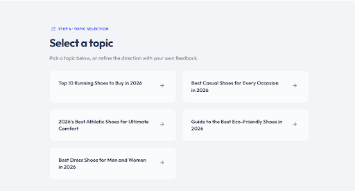 Step 11 – Choose the topic