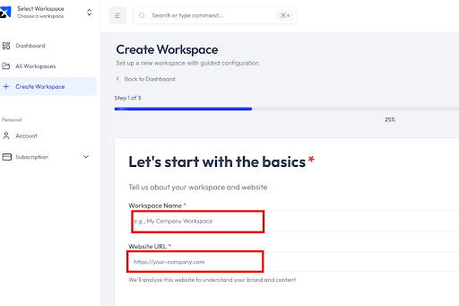Step 03 – Create Your First Workspace